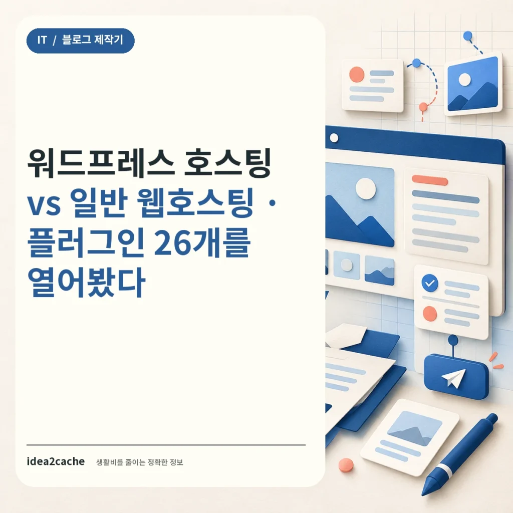 워드프레스 호스팅 vs 일반 웹호스팅 — 카드뉴스 썸네일