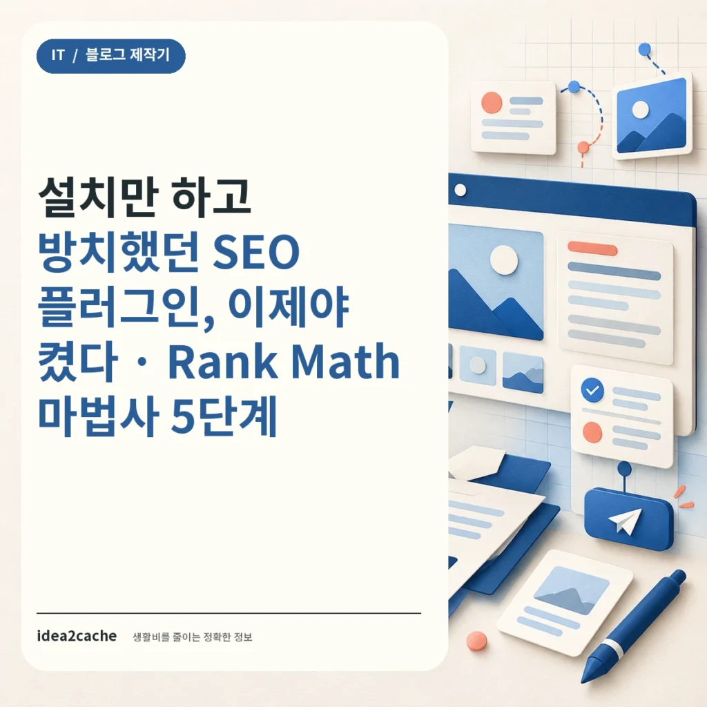 카드뉴스 — 설치만 하고 방치했던 SEO 플러그인, 이제야 켰다