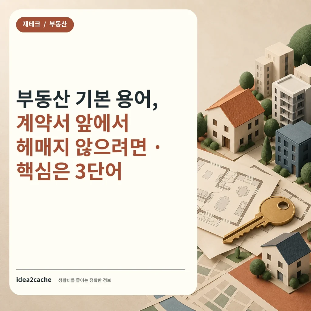 카드뉴스 — 부동산 기본 용어, 계약서 앞에서 헤매지 않으려면