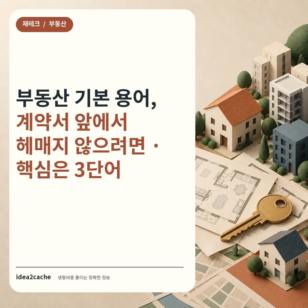 카드뉴스 — 부동산 기본 용어, 계약서 앞에서 헤매지 않으려면