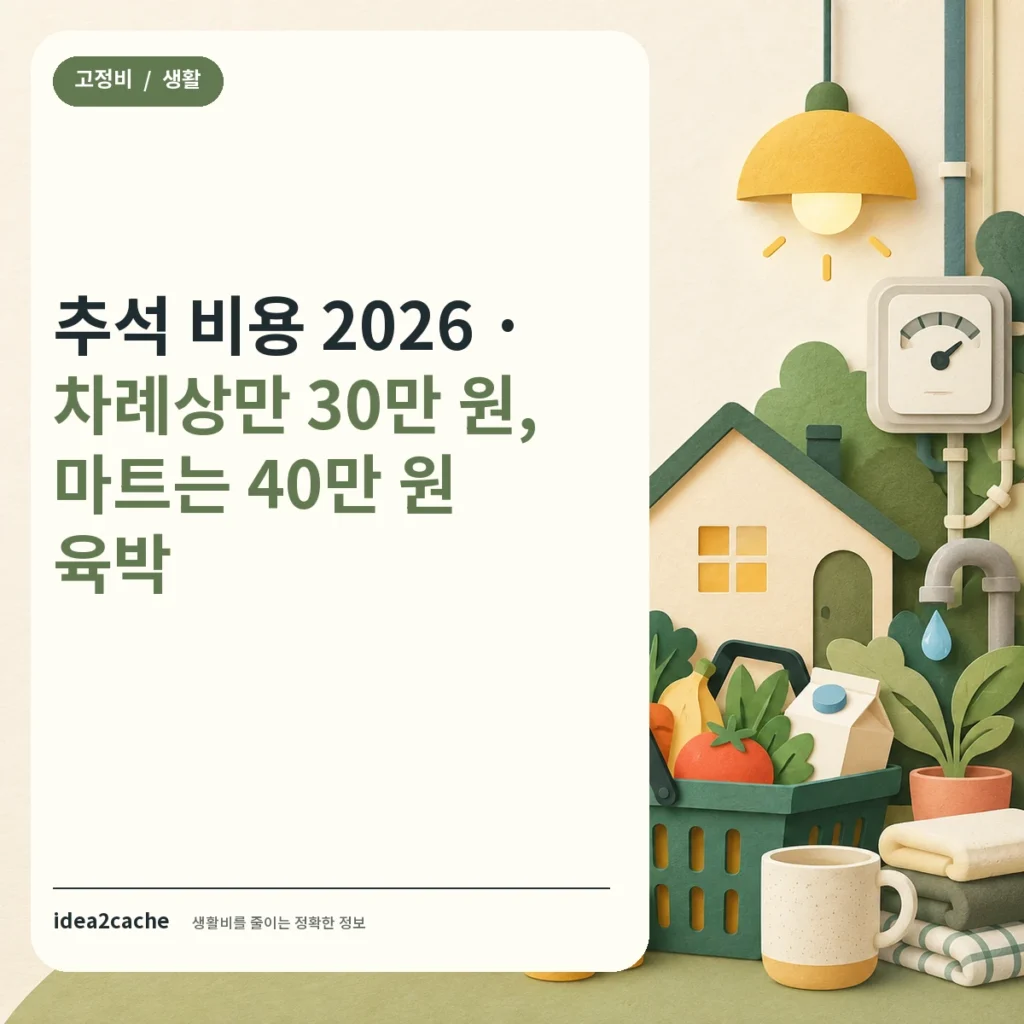 카드뉴스 — 추석 비용 2026, 차례상만 30만 원이다