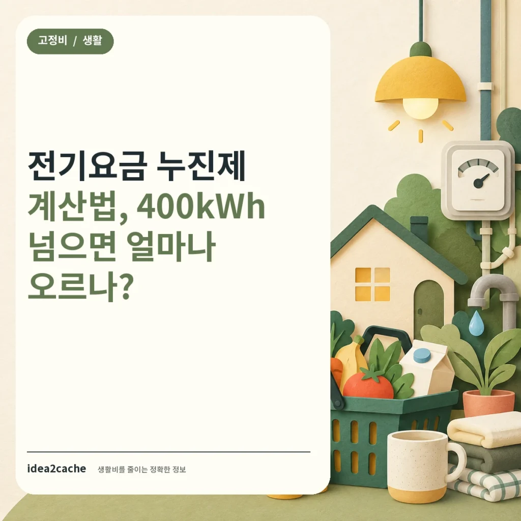 카드뉴스 — 전기요금 누진제, 400kWh가 경계선