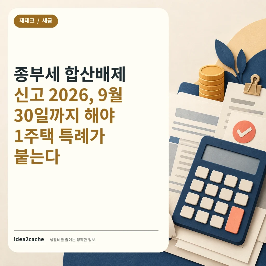 카드뉴스 — 종부세 합산배제 신고 2026, 9월 30일까지