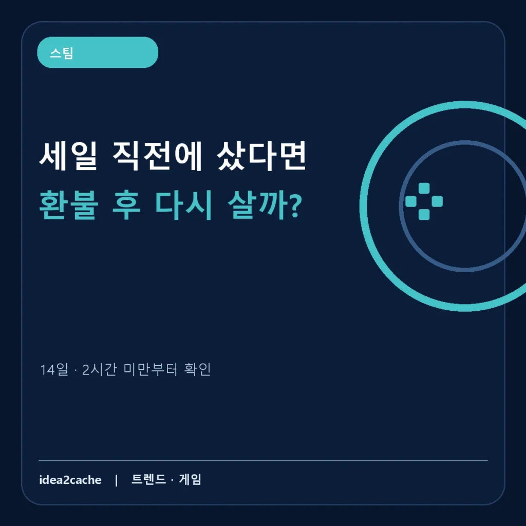 스팀 세일 직전 구매한 게임의 환불과 재구매 판단 순서